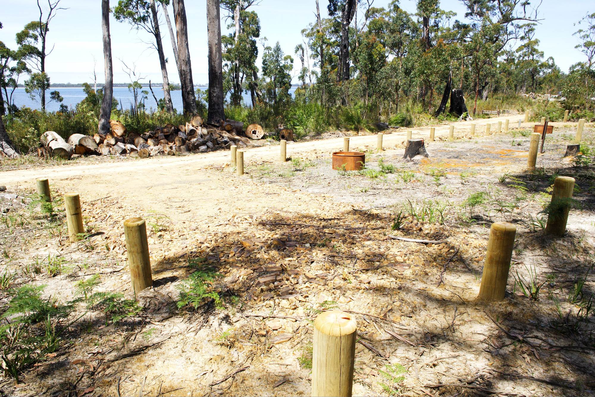 Campgrounds and lagoon views, Southport Lagoon Conservation Area